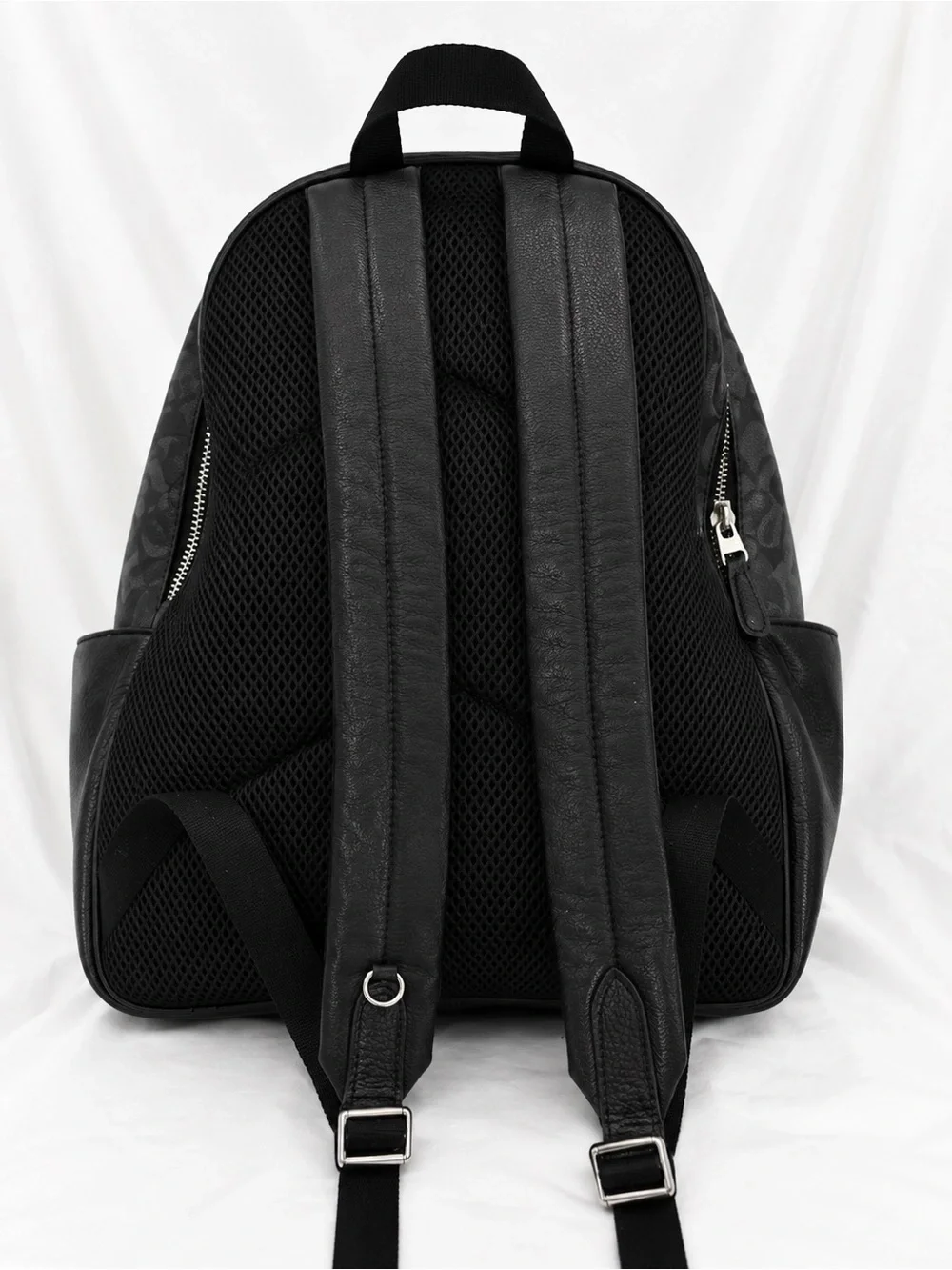 Coach Court Backpack Signature Canvas Black Smoke Leather Style 5671